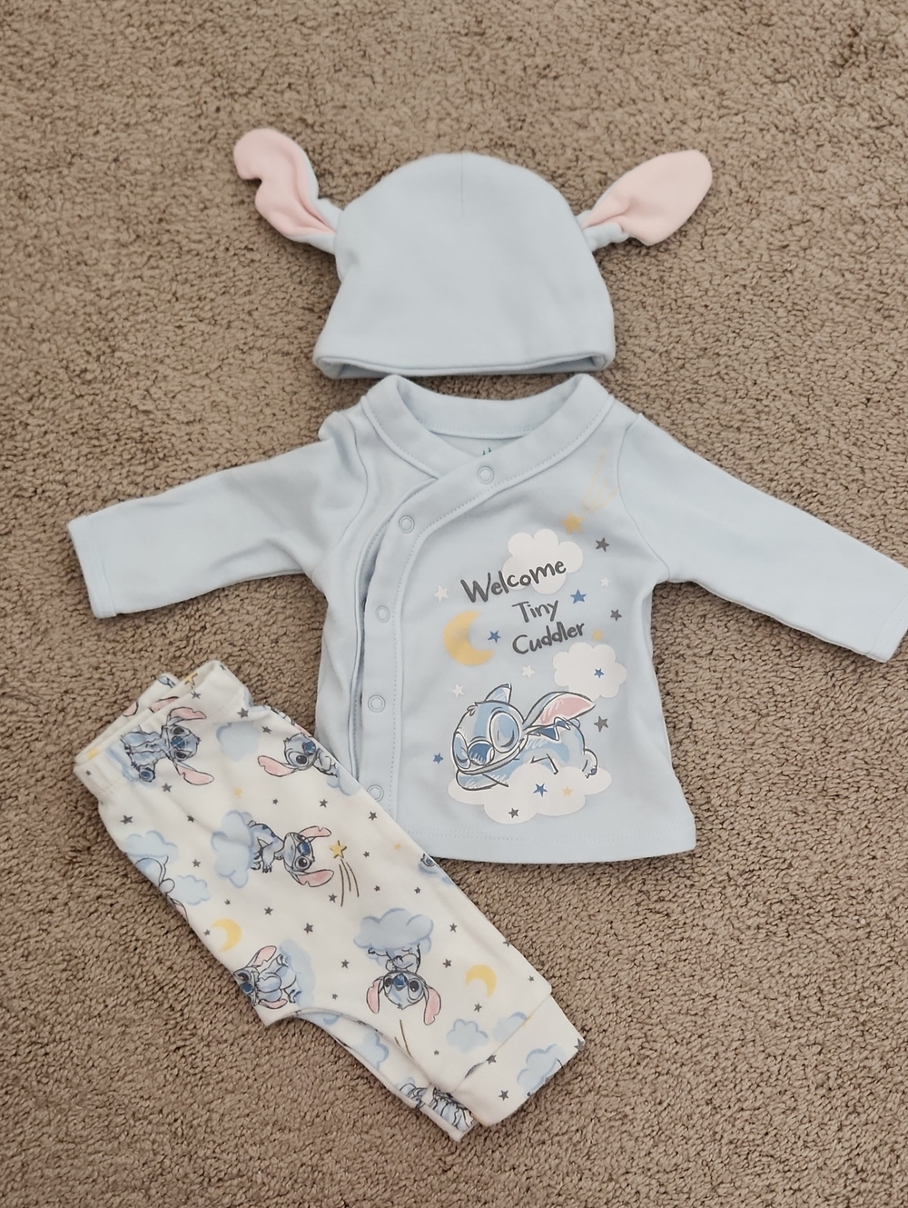 Disney Blue Baby Matching Set with Hat and Bunny Ears